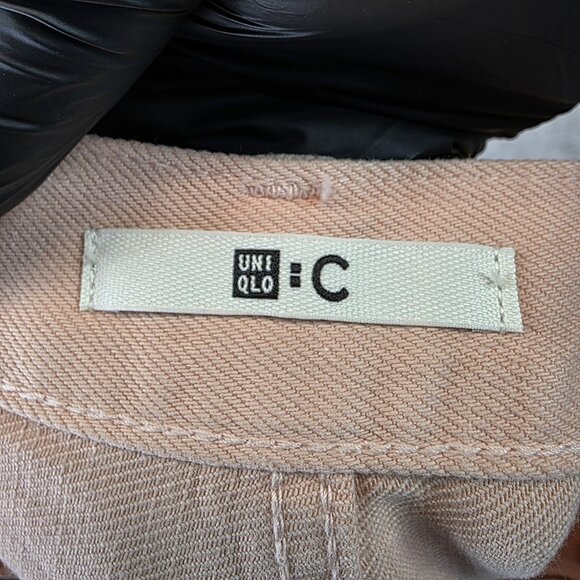 Uniqlo C Pants Womens 25 Pink Lyocell Linen Blend Straight Leg Jeans Zip Fly - Picture 9 of 11
